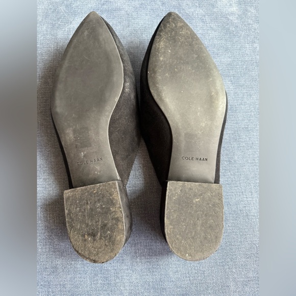 Cole Haan Womens Black Suede Piper Mule SZ 9 Slip On Preppy Pointed Toe Dressy - Picture 7 of 9